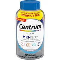 Centrum Silver Men 50+ multivitamines/multiminéraux, 275 comprimés