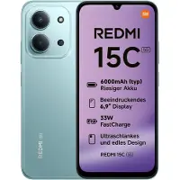 Xiaomi Smartphone Redmi 15C 4/128 Go, 6,9 pouces, 6 000 mAh, vert menthe