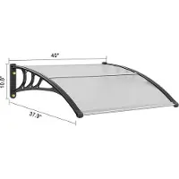 Markenlos Auvent d'entrée, en polycarbonate, indice UPF 50, porte d'entrée, avant-toit