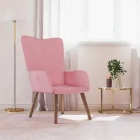 Prolenta Maison Exclusive - Fauteuil de détente en velours rose