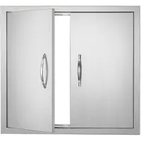 Vevor Porte d'accès pour îlot barbecue, 660 x 609 mm, porte de cuisine d'extérieur en acier inoxydable