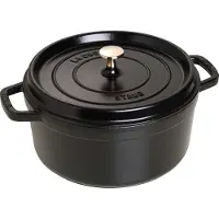 Staub Cocotte ronde en fonte 7 pintes Fabriqu e en France Pour 7 8 personnes Noir mat