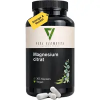 IK-Handelsgruppe Vita Elements, Magnésium Citrate, 365 capsules – Complément alimentaire de 360 mg, à haute biodisponibilité, testé en laboratoire