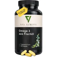 IK-Handelsgruppe Vita Elements : Huile de poisson Omega-3, 365 capsules – Complément alimentaire à base de triglycérides EPA et DHA, qualité contrôlée en laboratoire