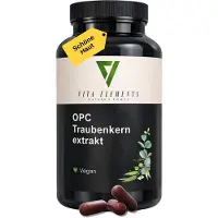 IK-Handelsgruppe Vita Elements OPC, extrait de pépin de raisin, 240 capsules – 350 mg d'OPC, complément alimentaire végan, testé en laboratoire