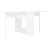 vidaXL Table de salle à manger 138 x 70 x 73,5 cm, bois aggloméré, blanc, rectangulaire