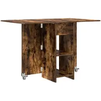 vidaXL Table de salle à manger 115 x 70 x 75 cm, bois d'ingénierie, chêne fumé