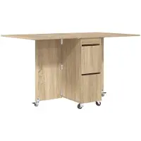 vidaXL Table de salle à manger 2 pièces 140 x 80 x 77 cm en bois d'ingénierie, chêne Sonoma