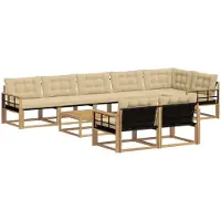 vidaXL Ensemble de canapés d'extérieur , 9 pièces, blanc et beige, 79 x 79 x 37 cm