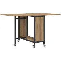 Syfax Table à manger pliante avec roulettes 130 x 80 x 76,5 cm