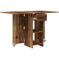 vidaXL Table de salle à manger 115 x 70 x 75 cm, bois reconstitué, aspect bois ancien, rectangulaire