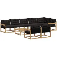 vidaXL Ensemble de canapés d'extérieur , 9 pièces, blanc et noir, 79 x 79 x 37 cm
