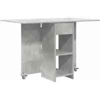 vidaXL Table de salle à manger 115 x 70 x 75 cm, aggloméré, gris béton, rectangulaire