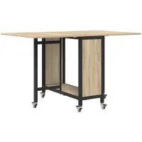 Syfax Table à manger pliante avec roulettes 130 x 80 x 76,5 cm