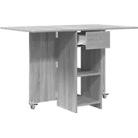 vidaXL Table à manger 115 x 70 x 75 cm, bois aggloméré, gris Sonoma