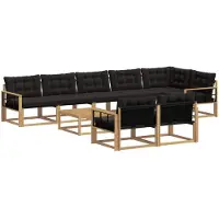 vidaXL Ensemble de canapés d'extérieur , 9 pièces, blanc et noir, 79 x 79 x 37 cm