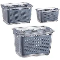 Northix 3 boîtes de rangement avec tamis - 3 tailles