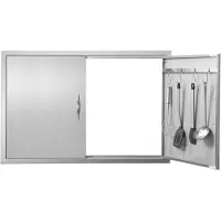 Vevor Porte d'accès pour îlot barbecue, 990 x 660 mm, porte de cuisine d'extérieur en acier inoxydable