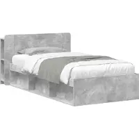 vidaXL Sommier avec rangement, gris béton, 80 x 200 cm, aggloméré