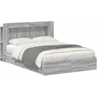 vidaXL Cadre de lit avec espace de rangement Gris Sonoma 160 x 200 cm Bois composite