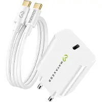 Avizar Mayaxess, chargeur 20 W pour Galaxy S26 Ultra + câble USB-C de 1 m, blanc