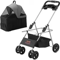 Famanu Poussette pour chien 50 x 85 x 97 cm, capacité de charge de 20 kg, châssis en aluminium, pliable