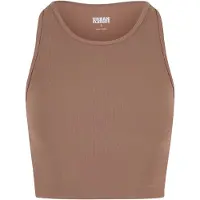 Urban Classics Sports Rib Sleeveless T-shirt Marron L Femme