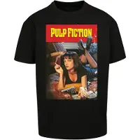 Mc Clothes T-Shirt 'Pulp Fiction Poster' beige / jaune / rouge carmin / noir