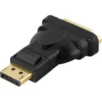 Deltaco DisplayPort - DVI-D Single Link adapter, black, Adaptateur données + vidéo, Noir
