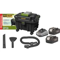 Procraft VP20 Aspirateur industriel sans fil 20 V 10 l Brushless + 2x batterie 4,0 Ah + chargeur