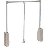 Emuca Penderie rabattable pour armoire Hang- 450 - 600- Peint gris pierre- Acier et Plastique