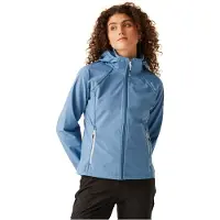 Regatta Veste softshell Bourd pour femme avec capuche amovible, couleur : bleu, taille : 44