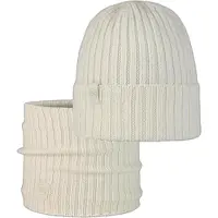 Buff Knitted Beanie Blanc