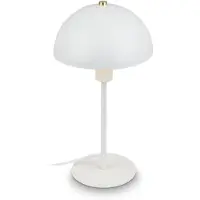 Valotorni Lampe de table compacte 18x35 cm rond E14 40 watt 400 lumen blanc chaud avec interrupteur sur le cable blanc lampe de chevet salon bureau chambre