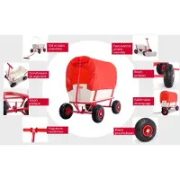 Monzana Chariot de transport 168 x 45,5cm - Rouge