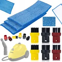 Rosfix 3 inserts pour mop + set de 6 brosses rondes pour nettoyeur à vapeur Kärcher