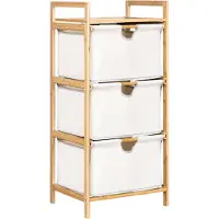 Lixada Panier à linge à 3 niveaux avec tiroirs coulissants, étagère et poignées, grande capacité, pour salle de bain, chambre ou salon, blanc
