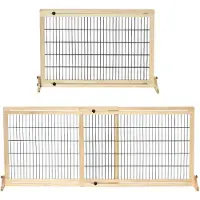 Aosom Barrière de sécurité en bois pour chiens , barrière de sécurité extensible pour porte, barrière pour chiens