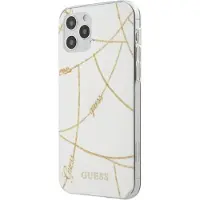 GUESS Guhcp12Lpcuchwh Iphone12 Pro Max 6,7 Biały/White Hardcase Gold Chain Collection
