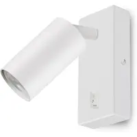 Macleans lampe murale / applique, spot, rond, GU10, avec interrupteur 55x100mm, blanc, MCE369 W