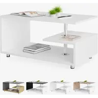 Casaria Table basse Orlando Blanc 95x55x50cm