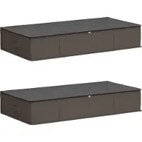 vidaXL : Boîtes de rangement avec fenêtre transparente, lot de 2, 90 litres, couleur grise