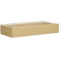 vidaXL Boîte de rangement avec fenêtre transparente sur le dessus, en tissu non tissé crème