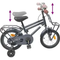 vidaXL Vélo pour enfant 16 pouces, pour les 4-6 ans, gris foncé