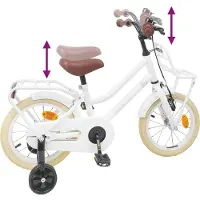 vidaXL Vélo pour enfant 12 pouces, pour les 2-4 ans, blanc