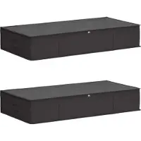 vidaXL Boîte de rangement avec fenêtre transparente sur le dessus, lot de 2, anthracite