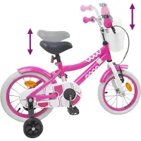vidaXL Vélo pour enfant 12 pouces, pour les 2-4 ans, rose