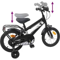 vidaXL Vélo pour enfant 12 pouces, pour les 2-4 ans, noir