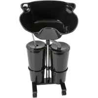 OEM Shampoo-Basin, hauteur réglable, design double seau, noir