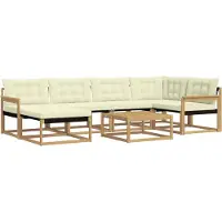 vidaXL Ensemble de canapés d'extérieur , 7 pièces, blanc et crème, 79 x 79 x 37 cm